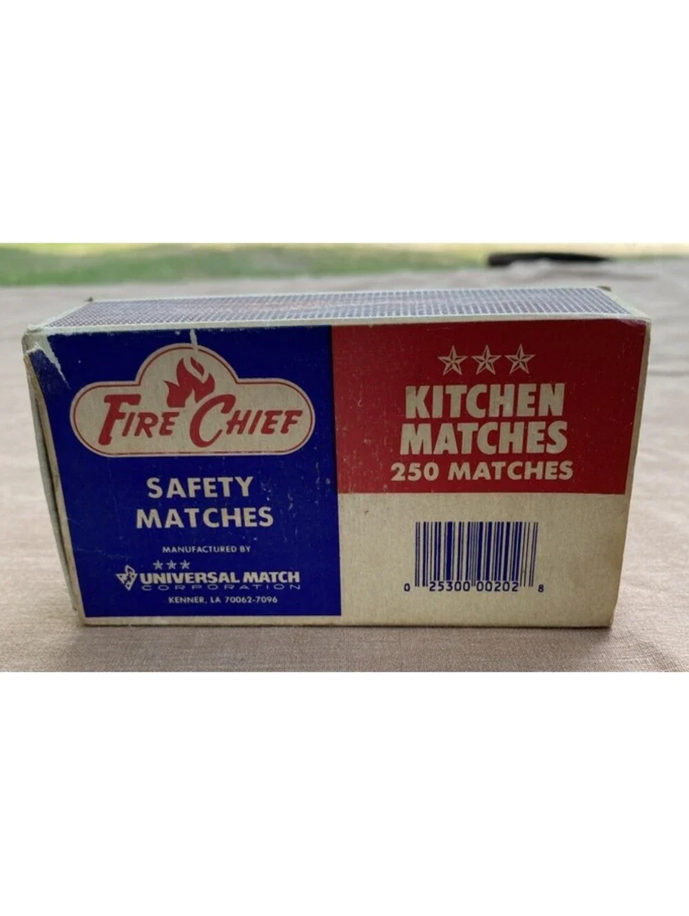 Vintage Box Fire Chief Kitchen Matches Safety Matches ~ Open Box
